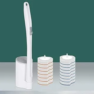 Disposable Toilet Bowl Cleaning Brush, Disposable Brush Head With 15 Refills Dissolving Wands Replacement Sponge Brush Heads & 1 Storage Caddy, Soft Toilet Cleaner Brush For Bathroom Toilet Cleaning