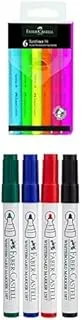 Faber-Castell Text Liner 38 Highlighter Pen 6-Pack + Whiteboard Marker Bullet Set Of 4Pc & Duster