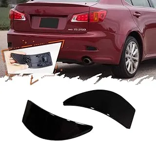 TurningMax Smoked Lens Rear Bumper Reflector Covers For 2006-2013 Lexus IS IS250 IS350 Function as Tail & Brake Lamps