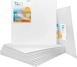 BPA® Artist painting canvas panels - 6x6 inch / 12 pack - triple primed cotton canvas boards for oil & acrylic painting