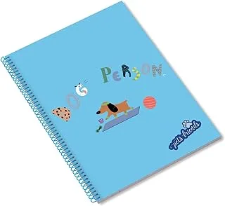 Ambar 80 Sheets 70 GSM Pet Person Boy Spiral Note Book, A5 Size, Blue/Green