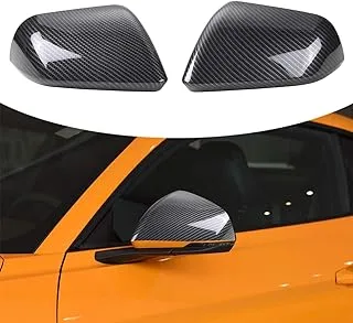 RT-TCZ Rearview Mirror Cover Trim Kit Decoration Compatible with Ford Mustang 2015 2016 2017 2018 2019 2020 2021 2022(Carbon Fiber Grain)