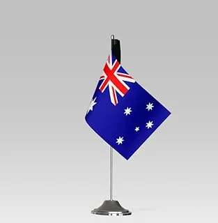 علم طاولة صغير الحجم BPA® AUSTRALIA FLAG مع حامل ديكور مكتبي أنيق (22 × 10 سم)