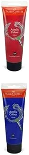 Faber-Castell Colour Paint 120 ml Permanent Carmine + Colour Paint 120 Ml Ultrmarine