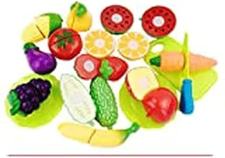 COOLBABY Set Vegetables Fruit Baby Kitchen Toy Set For Kids Early Learning & Education Food Cutting Classic Toys 16Pcs