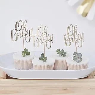 BPA® Oh Baby! Cupcake Picks, good way to display cupcake sweet treats,Paper, Wooden Stick.multicolour.