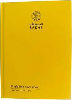 Sadaf Single Line Hard Cover 100 Sheet Notebook, A5 Size, Yellow