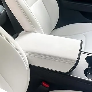 ZSIS Car Armrest Box Cover for Tesla Model 3 Model Y 2017-2022 2023 Central Control Armrest Decoration Interior Car Accessories(White)