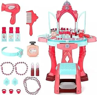 Baybee Kids Beauty Set Makeup Kit for Girls with Dressing Table & Chair, Accessories, Pretend Play Toys for Girls| Role Play Toys for Kids Girls| Kids Beauty Make Up Set Toys for Girls 2+Years