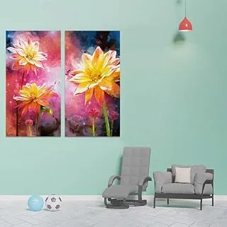 Flour In Details, Canvas wall art painting, Multicolour, Canvas, 2 Pieces, 30 x 60 cm By(BPA®)