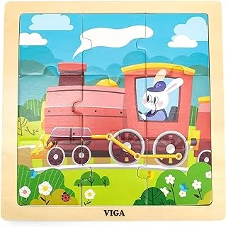 Viga Wooden 9-Piece-Puzzle - Train