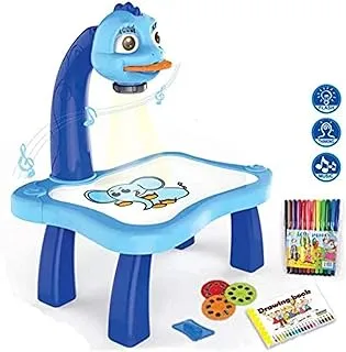 Sdrla Kid's Educational Desk Drawing Set Projector with 24 Patterns- Blue