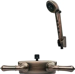 Laguna Brass 3220BZ/4120BZ RV/Motorhome Two Handle Non-Metallic Diverter Valve with Matching Hand Shower Set, Brushed Bronze Finish