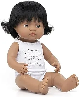 Miniland Miniland31158 Baby Hispanic Girl 38 سم دمية مع ملابس داخلية 31158 ، متعددة الألوان