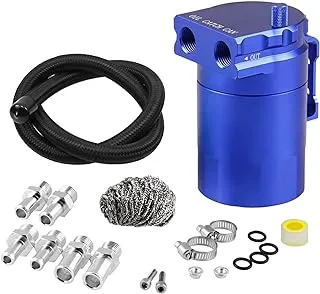 Ruien Universal 400ml Oil Catch Can Tank 0046 Aluminum Polish Baffled Reservoir Blue