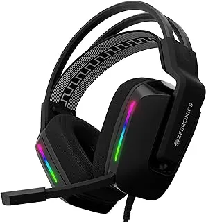 ZEBRONICS Newly Launched Havoc Premium Gaming Headphone with Dolby Atmos Subscription, 50mm Neodymium Drivers, Extra Soft Ear Cushion, Suspension Headband,Braided Cable (Black)