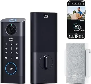 eufy Security S330 Video Smart Lock, 3-in-1 Camera+Doorbell+Fingerprint Keyless Entry Door Lock, BHMA, WiFi Door Lock, App Remote Control, 2K HD, No Monthly Fee, Dual Motion Detection,SD Card Required