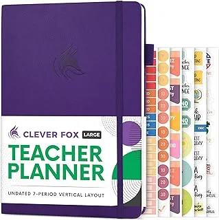 Clever Fox Teacher Planner – School Year Planner with Calendars & Lesson Plans – Teacher Plan Book for Classroom & Homeschool Organization - Undated, 7x10″, Hardcover (Purple)