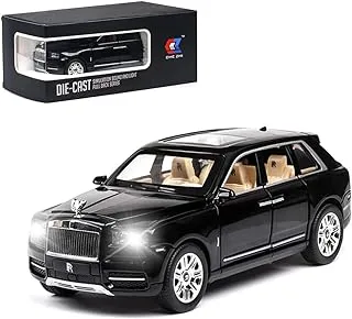 EROCK Exquisite car Model 1/24 Rolls-Royce CULLINAN Model Car,Zinc Alloy Pull Back Toy car with Sound and Light for Kids Boy Girl Gift. (Black-CULLINAN)