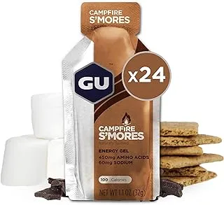 GU Energy Original Sports Nutrition Energy Gel, 24-Count, Campfire S'Mores