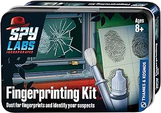 Thames & Kosmos Spy Labs Inc: Fingerprinting Kit Identify, Collect, Analyze Fingerprint Evidence | Essential Tools and Tricks of The Trade from The Detective Gear Experts for Young Investigators