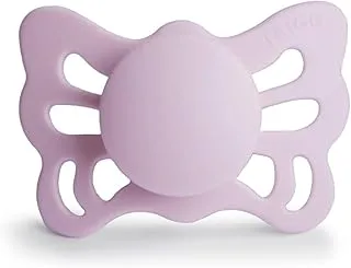 FRIGG Butterfly Pacifier 0-6 Months | Soothing Comfort Pacifiers with Anatomical Design, 1 Pack Silicone Soothers with Click-Lock System | Food Safe with Timeless Elegance — Soft Lilac