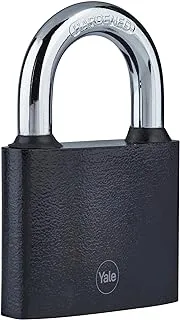 Yale 60mm Iron Padlock with Harderned Steel Shackle suitable for Gym Locker or other indoor use, Black with 3 keys