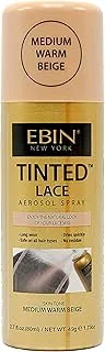 EBIN NEW YORK Tinted Lace Aerosol Spray – Medium Warm Beige 2.7 Oz/ 80 mL, Quick dry, Water Resistant, No Residue, Water Resistant, Even Spray