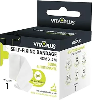 VITAPLUS PBT Self Fixing Bandages - Elastic Cohesive Bandages, Self-Fixing and Easy Application - Hypoallergic and Latex Free (4cm x 4m)