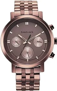 Fastrack Men Metal Analog Brown Dial Watch-3287Qm01/Nr3287Qm01, Band Color-Brown