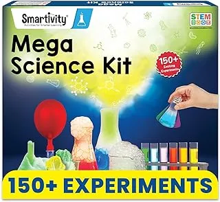 Smartivity Mega Science Kit 150+ مجموعة تجارب علمية للأطفال من عمر 6 إلى 14 عامًا | هدايا عيد ميلاد للبنين والبنات | مجموعة الكيمياء التعليمية STEM للأطفال بعمر 6،7،8،9،10،11،12،13،14 سنة