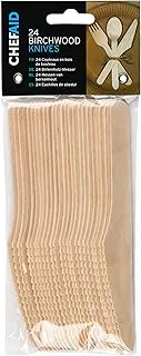 Chef Aid Wooden Cutlery Pack of 24 Knives - FSC