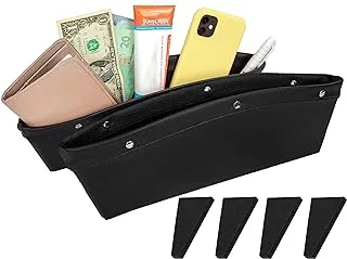 EcoNour Car Seat Gap Filler Organizer (2 Pack) | 2 in 1 Car Seat Storage Box | Universal Fit Between Seat Car Organizer Holds Phone, Money, Card, Keys | Car Front Center Console Organizer Accessories