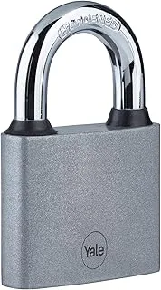 Yale 50mm Iron Padlock with Harderned Steel Shackle suitable for Gym Locker or other indoor use, Silver with 3 keys