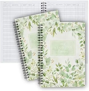 2 Pack My Account Expense Tracker Notebook, Ledger Books for Bookkeeping, Small Business (6 x 8.5 in, 50 Sheets Each)