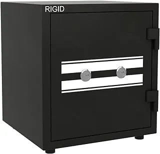 RIGID Safe Box with Dual Keys Lock 70kg, Large Secure & Fire Resistant Storage Cabinet for Passports, Cash, Jewelry and Documents