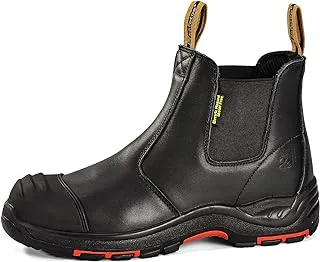 SAFETOE Safety Shoes [ASTM F2413] Lightweight Cow Leather Steel Toe Work Shoes for Heavy Duty Construction Work Wide Fit Non Slip