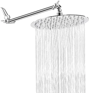 8-Inch Rain Shower Head with 11ââ‚¬Â Adjustable Arm, Nearmoon High Pressure Stainless Steel Rainfall Showerhead, Ultra-Thin Design-Best Pressure Boosting, Awesome Shower Experience, Easy to Install