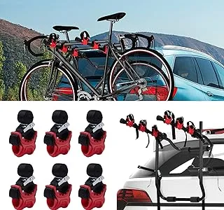 ASENDIWAY 6Pcs/Set Bike Rack Hitch Mount Bicycle Car Bike Rack Strap Replacement Cradles Cargo Carrier Spare Hooks with Rubber Straps 1-1/4