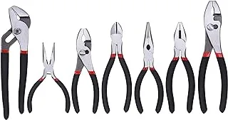 FASTPRO 7-piece Utility Pliers Set, Includes Slip Joint Pliers, Long Nose Pliers, Diagonal Pliers, Groove Joint Pliers, Linesman Pliers and Mini Long Nose Pliers, Dipped Handle