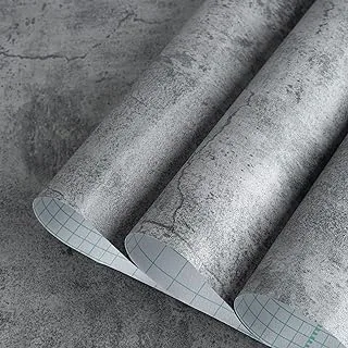 Gray Concrete Wallpaper Peel Stick Matte Thick 16x354 inch Cement Contact Paper for Countertop Waterproof Oil Proof Self Adhesive Furniture Stickers Kitchen Counter Shelf Liner Wall Vinyl Decorative