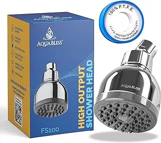 رأس دش AquaBliss TurboSpa ذو الضغط العالي 3 بوصة مع مقيد التدفق يذيب الضغط إلى النعيم بكامل طاقته، 42 فوهة واسعة، رأس دش عالي التدفق يغمرك بسرعة، لا توجد بقع جافة مضمونة من الكروم