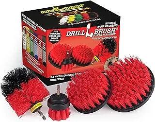 Drillbrush Stiff Bristle 4 Piece Drill Brush Nylon Cordless Drill Powered Spinning Brush Heavy Duty Scrubbing