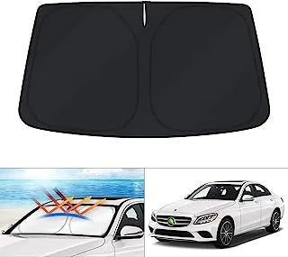 KUST Custom Fit Windshield Sun Shade for 2015-2021 Mercede Benz W205 C250 C300 C400 Accessories Sunshade Foldable Sun Visor Protector Blocks UV Rays Keep Your Car Cooler