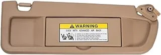 HIMIKI Right Passenger Side Sun Visor Sunvisor Compatible with 2006 2007 2008 2009 2010 2011 Honda Civic Replaces# 83230-SNA-W01ZB, Beige