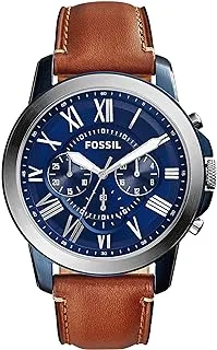 Fossil Grant Blue Dial Leather Strap Men's Watch FS5151