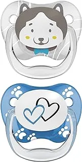 Dr. Brown’s Prevent Soothers - Animal Faces, Blue, 6-18 Month Multicolour