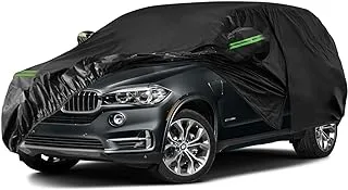 Waterproof Car Cover Compatible with BMW X5/X5 M, X6/X6 M 2007-2023, 210T 6 Layers All Weather Car Covers with Zipper Door for Snow Rain Dust Hail Protection