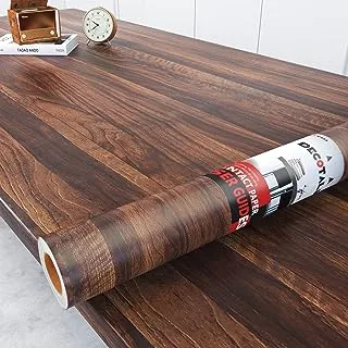 Decotalk Wood Grain Contact Paper for Cabinets Walnut Wood Countertop Peel and Stick Wallpaper Vinyl Dark Brown Wood Wallpaper Self Adhesive 12