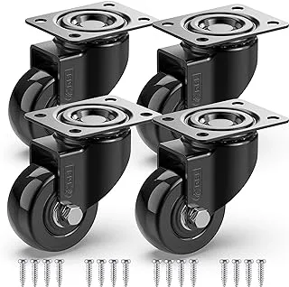 GBL - 2'' Caster Wheels + Screws 440Lbs | 4 X Heavy Duty Castor Wheels with Brakes | Dolly Wheels for Moving Furniture Table Trolley Workbench Garage (4 Without Brakes)